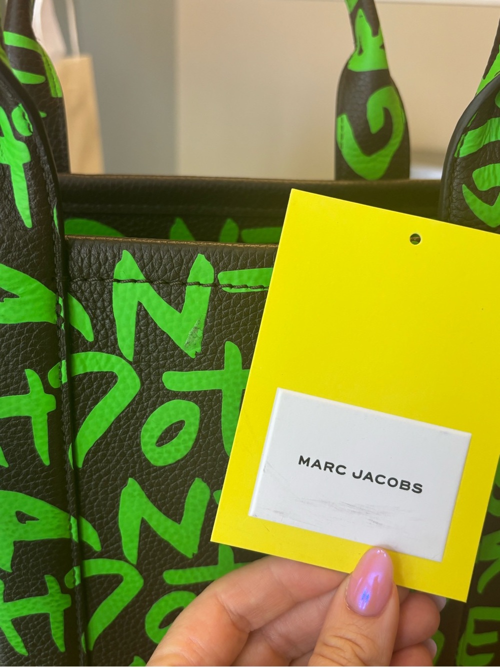 Marc Jacobs Black & Neon Green The Tote Bag - Sprouse limited edition - Picture 8 of 11
